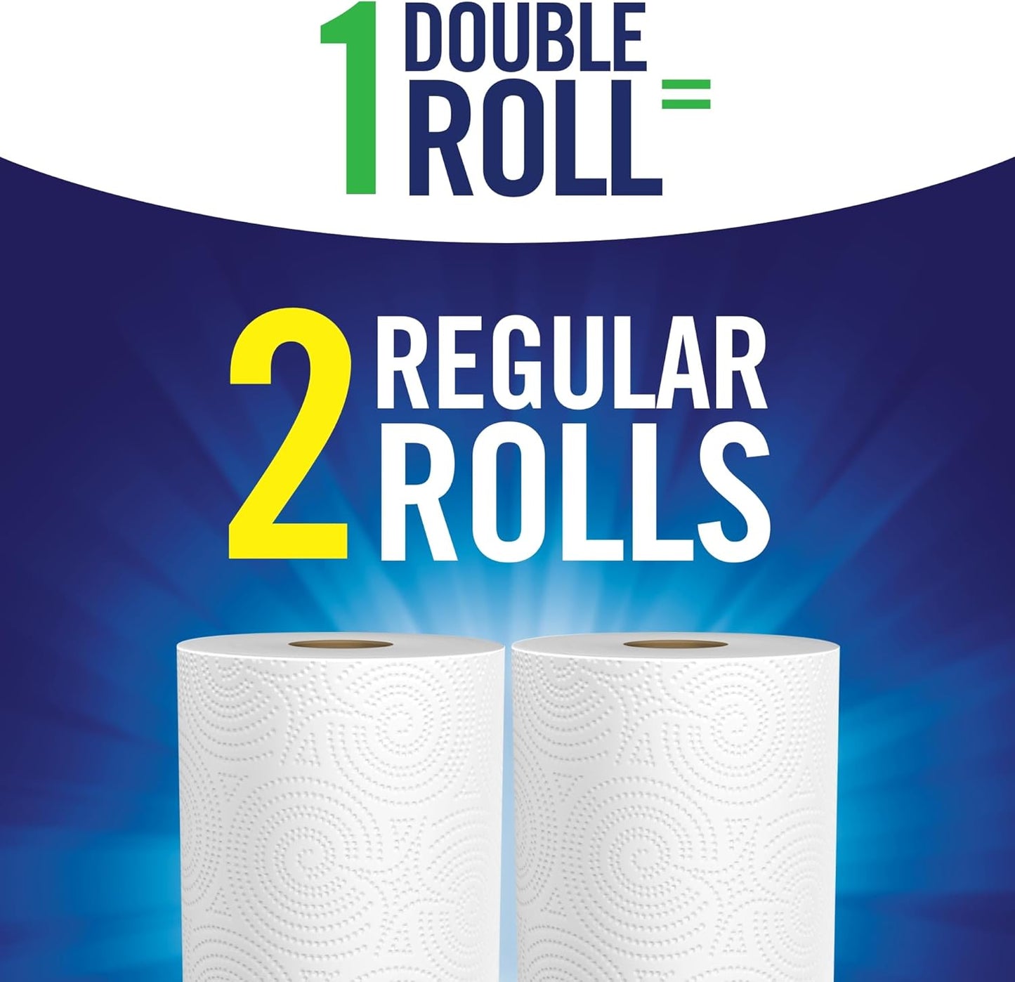 Sparkle Tear-A-Square Paper Towels, 2 Double Rolls = 4 Regular Rolls, Customizable Sheet Size Paper Towel