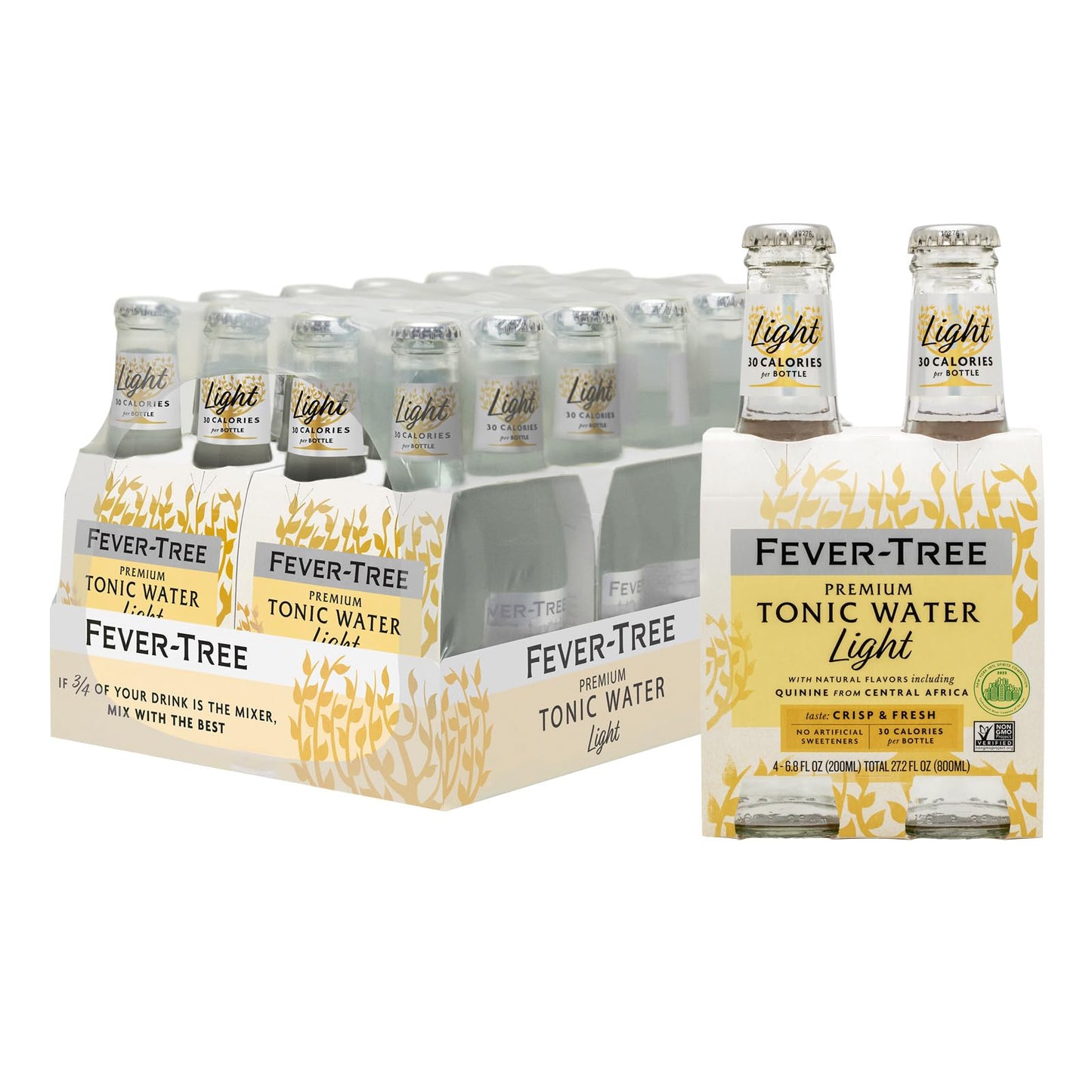 Fever-Tree Light Tonic Water Cans, 5.07 Fl Oz (Pack of 24), Lower in Calories, No Artificial Sweeteners, Flavorings or Preservatives (Packaging may vary)