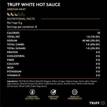 TRUFF Original Black Truffle Hot Sauce, Gourmet Hot Sauce with Ripe Chili Peppers, Black Truffle Oil, Agave Nectar, Unique Flavor Experience in a Bottle, 6 oz.