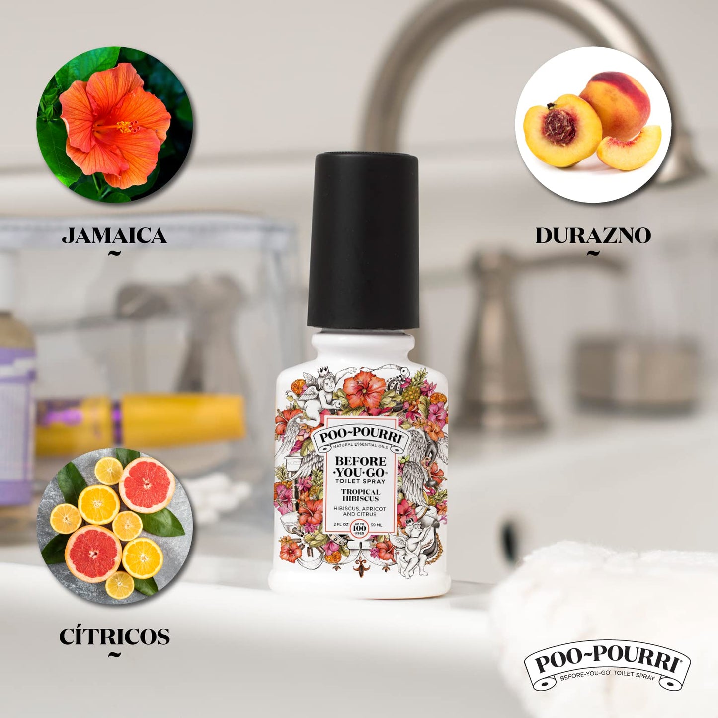 Poo-Pourri Before-You-Go Toilet Spray, Beach Bum, 1 Fl Oz Pocket Travel Size - Coconut, Orchid and Toasted Praline