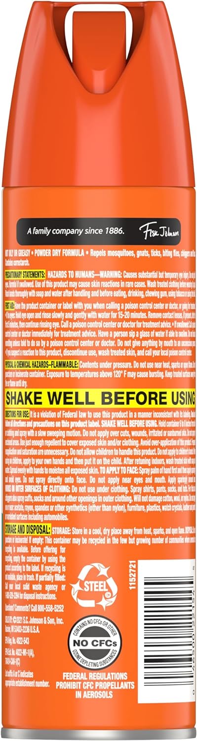 OFF! FamilyCare Insect & Mosquito Repellent Aerosol, Smooth and Dry Formula Bug Spray, Provides Up to 6 Hours of Protection, 4 Oz