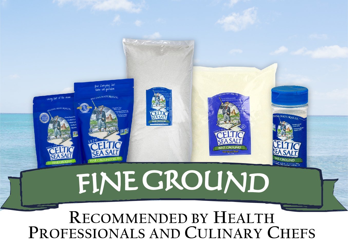 Fine Ground Celtic Sea Salt – 16 Ounce (Pack of 1) Resealable Bag of Nutritious, Classic Sea Salt, Great for Cooking, Baking, Pickling, Finishing and More, Pantry-Friendly, Gluten-Free