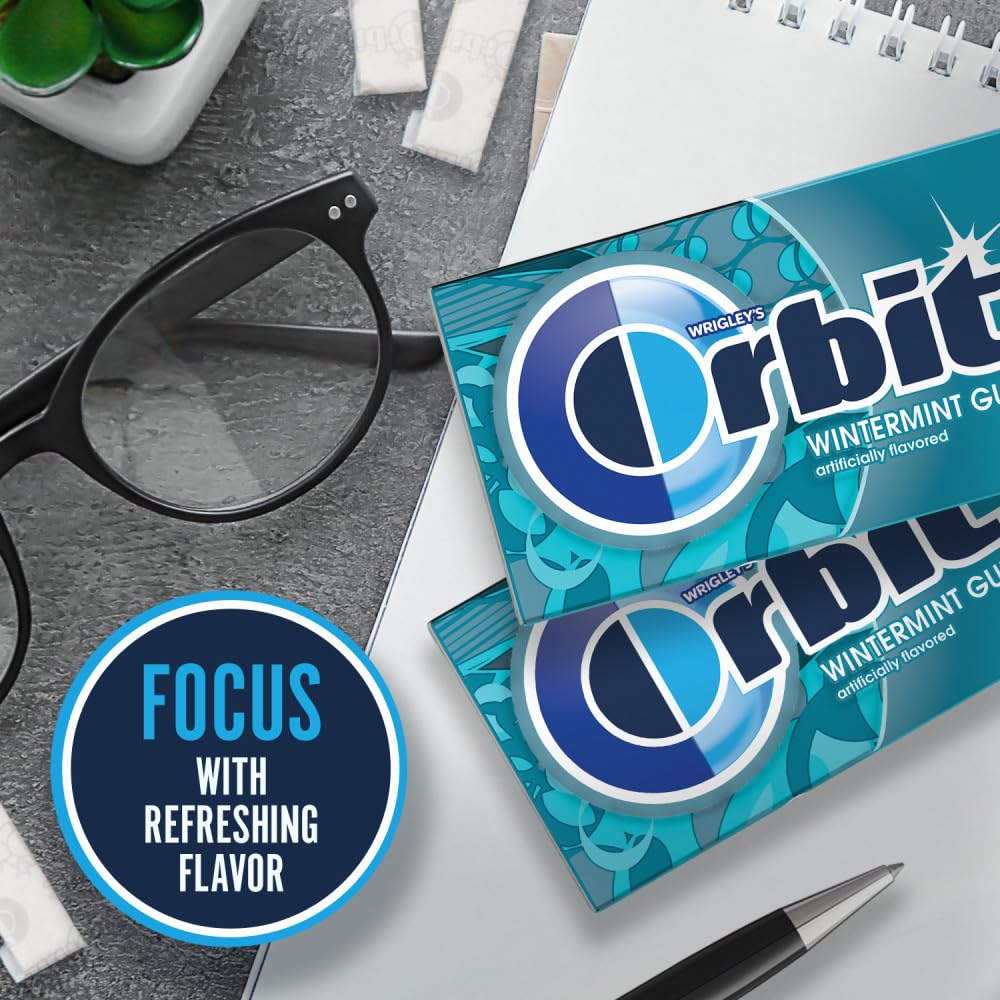 ORBIT Spearmint Sugar Free Back to School Chewing Gum, 3 Ct Packs