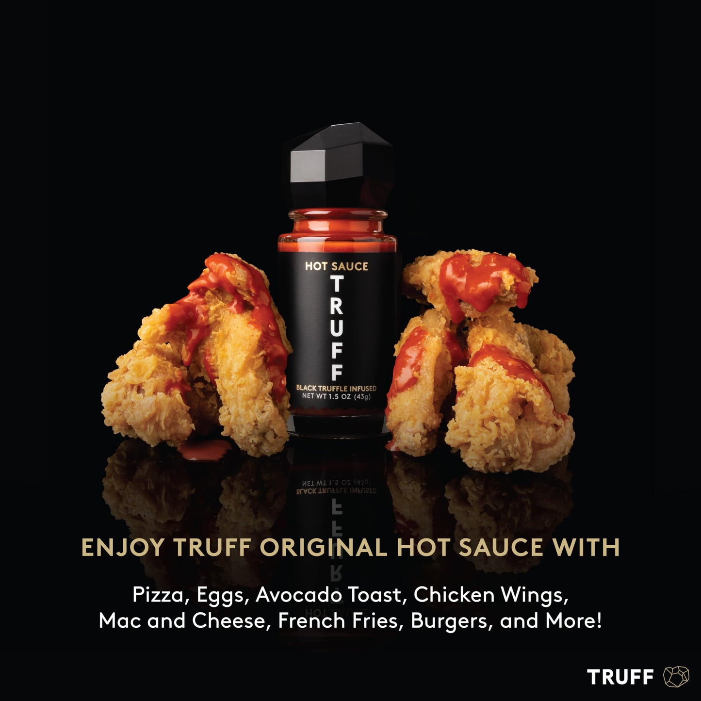 TRUFF Original Black Truffle Hot Sauce, Gourmet Hot Sauce with Ripe Chili Peppers, Black Truffle Oil, Agave Nectar, Unique Flavor Experience in a Bottle, 6 oz.