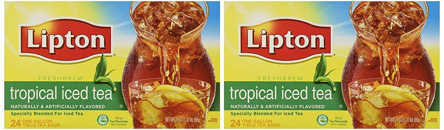 Lipton Unsweetened Iced Tea Bags, Family Size Tea Bags, 144 Total Tea Bags (24ct - Pack of 6)