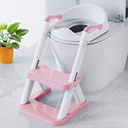 Toilet Potty Training Seat with Step Stool Ladder,SKYROKU Training Toilet for Kids Boys Girls Toddlers-Comfortable Safe Potty Seat with Anti-Slip Pads Ladder (Grey)