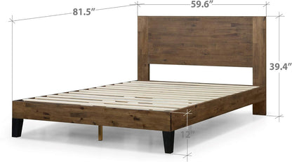 ZINUS Tonja Wood Platform Bed Frame with Headboard, Mattress Foundation with Wood Slat Support, No Box Spring Needed, Easy Assembly, Queen