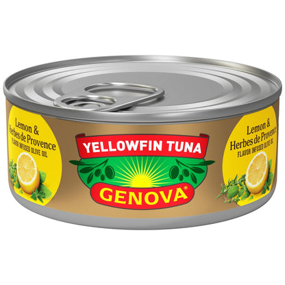 Genova Premium Yellowfin Tuna in Olive Oil, Wild Caught, Solid Light, 5 oz. Can (Pack of 8)