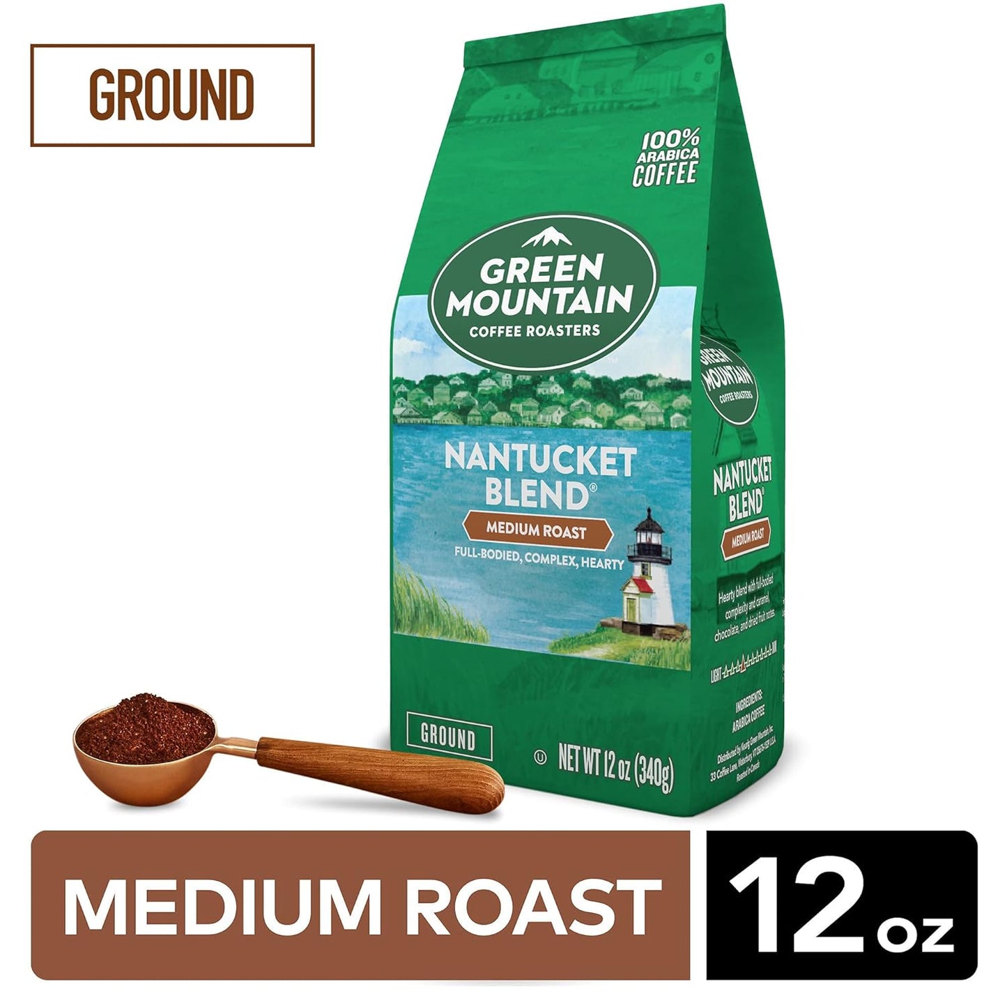 Green Mountain Coffee Roasters, Nantucket Blend, Fair Trade Certified, Ground Coffee, Medium Roast, Bagged 12oz.