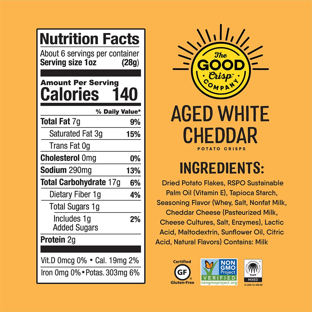 The Good Crisp Company, Good Crisps Minis (Original, 1.6 Ounce, Pack of 12) Non-GMO, Allergen Friendly, Potato Chip Snack Pack, Gluten Free Snacks