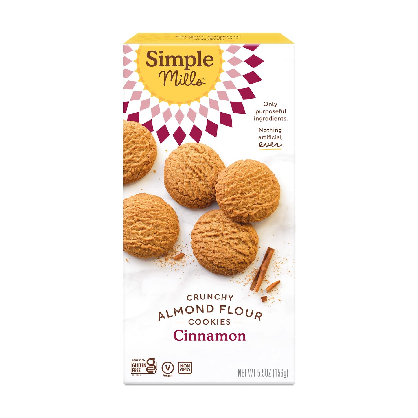 Simple Mills Almond Flour Crunchy Cookies, Chocolate Chip - Gluten Free, Vegan, Healthy Snacks, Made with Organic Coconut Oil, 5.5 Ounce (Pack of 1)