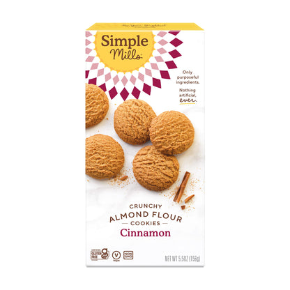 Simple Mills Almond Flour Crunchy Cookies, Chocolate Chip - Gluten Free, Vegan, Healthy Snacks, Made with Organic Coconut Oil, 5.5 Ounce (Pack of 1)