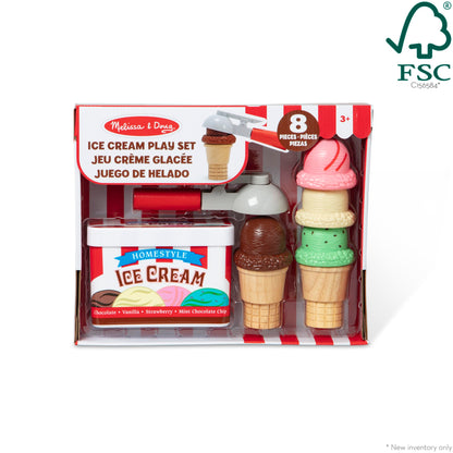 Melissa & Doug Scoop and Stack Ice Cream Cone Magnetic Play Set, Multicolor - Pretend Food, Ice Cream Toy For Toddlers And Kids Ages 3+.