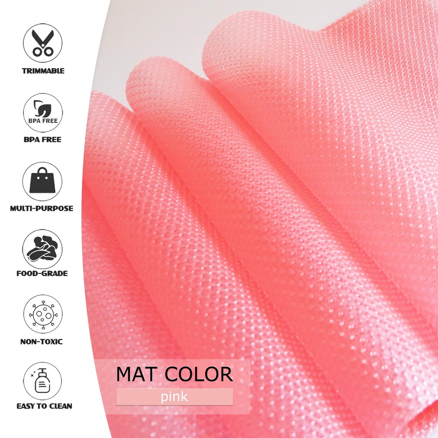 10Pcs Refrigerator Liners, Washable Fridge Liner Shelf Mats Refrigerator Pads for Cupboard Cabinet Drawer Home Kitchen Accessories Organization (Pink)