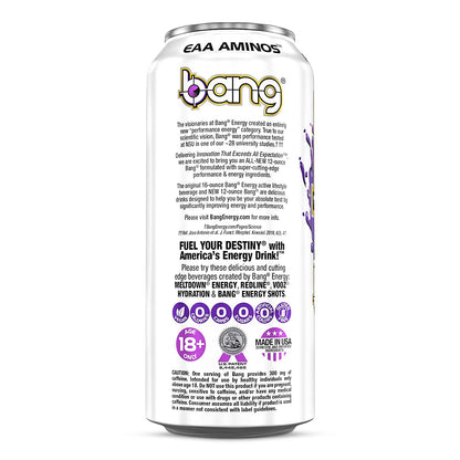 Bang Energy Bangster Berry, Sugar-Free Energy Drink, 16-Ounce (Pack of 12)