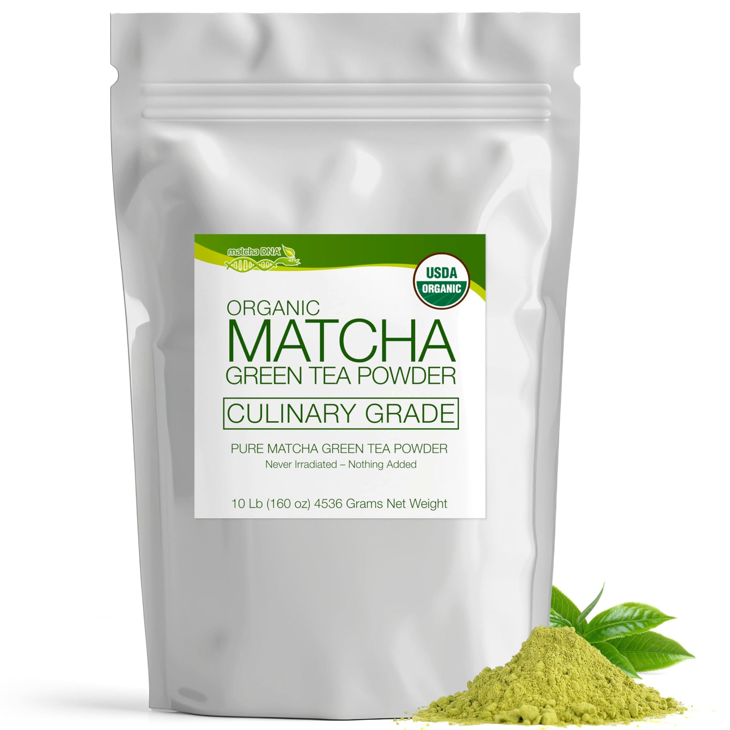 MATCHA DNA Certified Organic Matcha Green Tea Powder (16 oz TIN CAN)