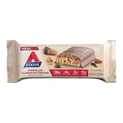 Atkins Double Fudge Brownie Protein Meal Bar, High Fiber, 15g Protein, 1g Sugar, 4g Net Carb, Meal Replacement, Keto Friendly