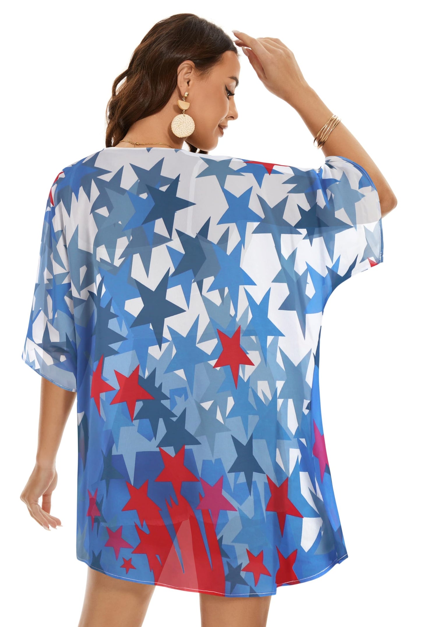 Womens Kimono Beach Cover Up Chiffon Cardigan Floral Tops Loose Capes