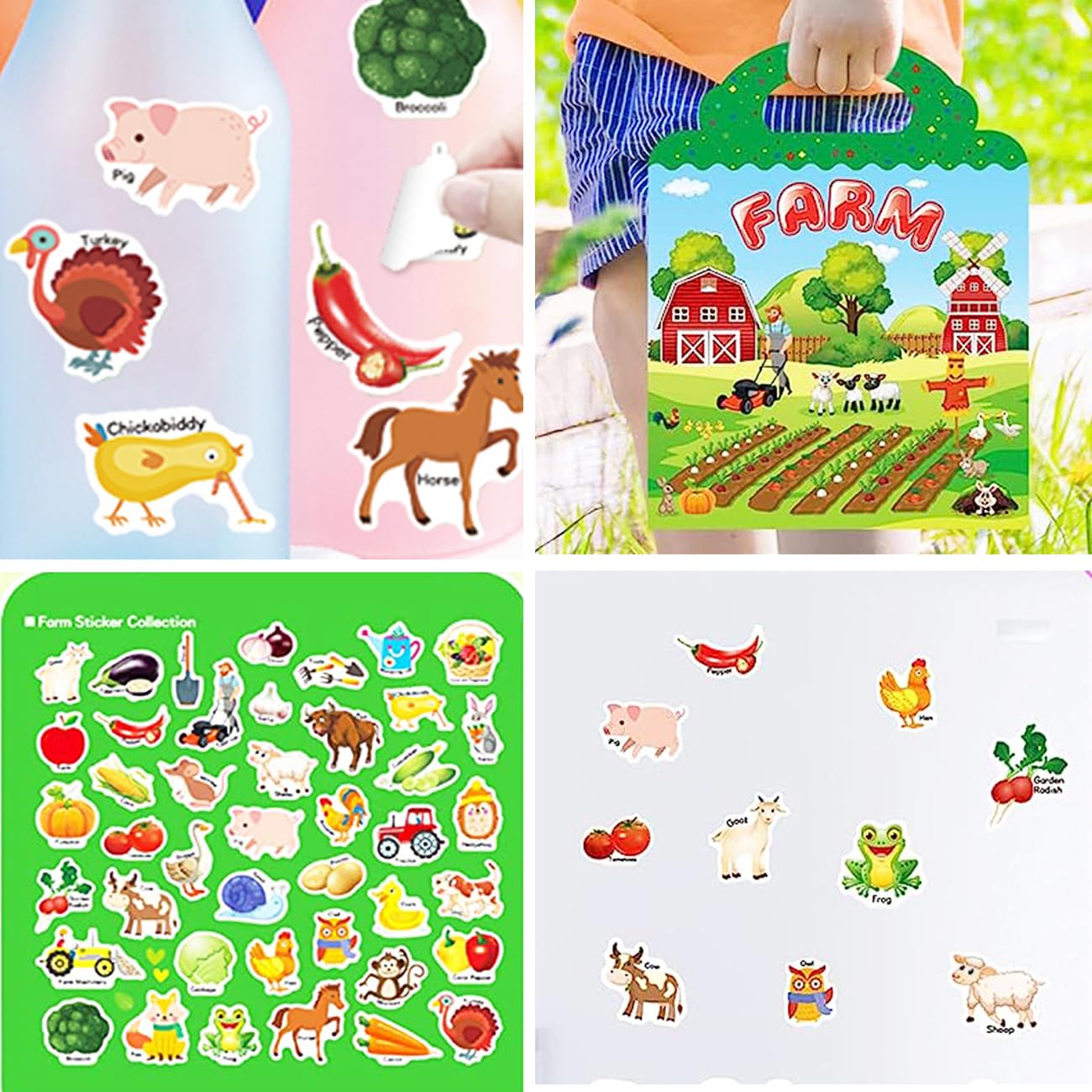 Portable Jelly Quiet Busy Sticker Book, Animal Reusable Sticker Books for Kids, Toddler Sticker Activity Book Preschool Learning Activities Educational Toys for Girls Boys Ages 3+ Birthday Gifts