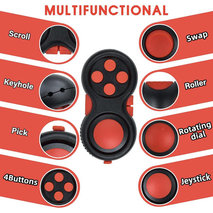 WTYCD Original Fidget Toy Game, Rubberized classical Controller Fidget Concentration Toy with 8-Fidget Functions and Lanyard - Excellent for Relieving Stress and Anxiety