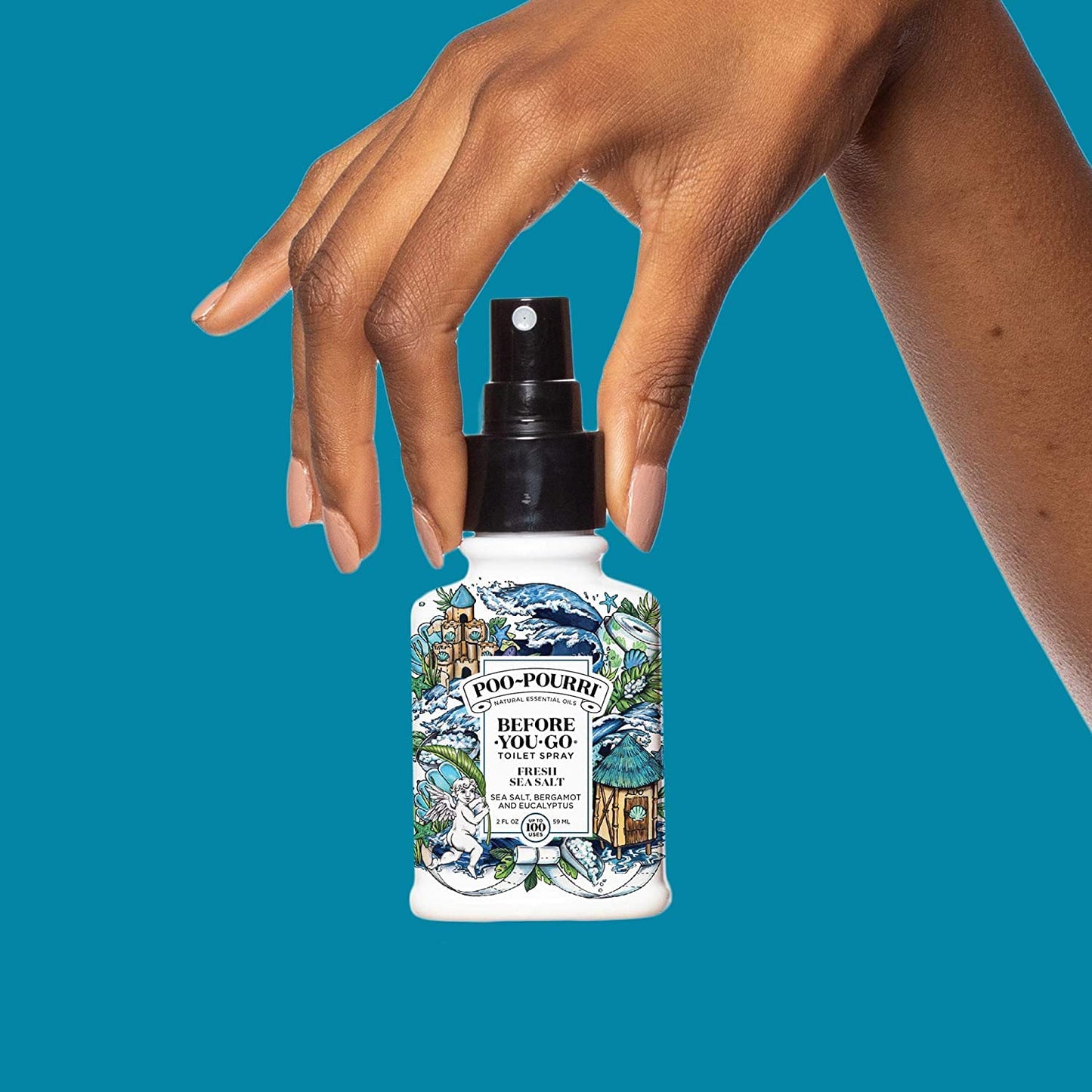 Poo-Pourri Before-You-Go Toilet Spray, Beach Bum, 1 Fl Oz Pocket Travel Size - Coconut, Orchid and Toasted Praline