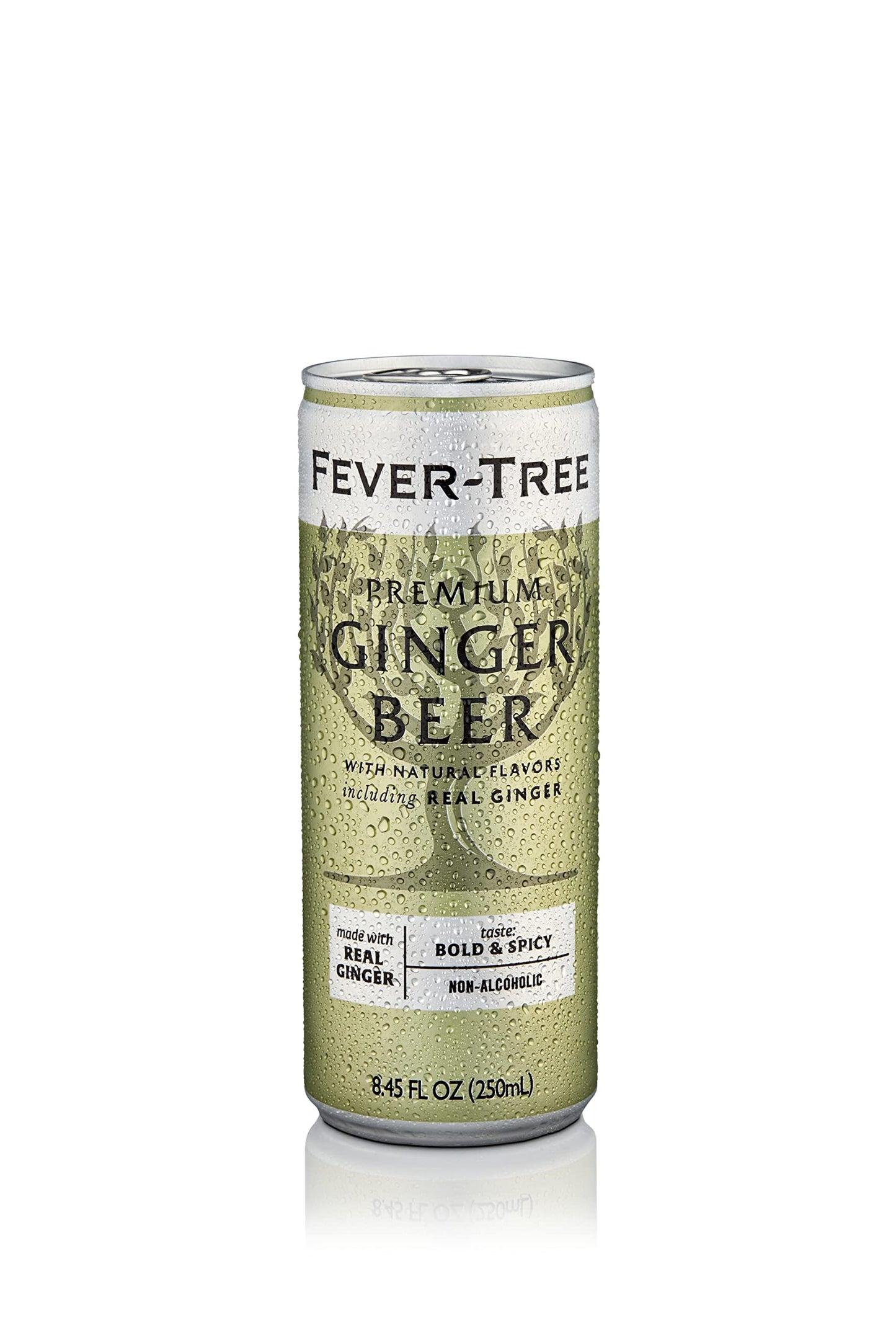 Fever Tree Ginger Beer - Premium Quality Mixer - Refreshing Beverage for Cocktails & Mocktails. Naturally Sourced Ingredients, No Artificial Sweeteners or Colors - 150 ML Cans - Pack of 24