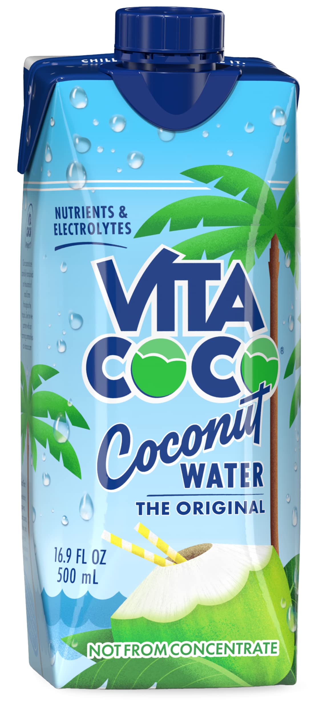 Vita Coco Coconut Water Original, 33.8 Fl Oz (Pack of 6)