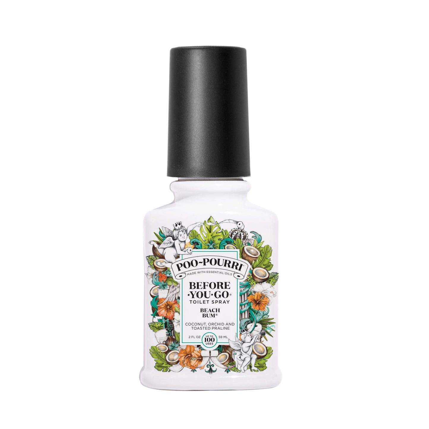 Poo-Pourri Before-You-Go Toilet Spray, Beach Bum, 1 Fl Oz Pocket Travel Size - Coconut, Orchid and Toasted Praline