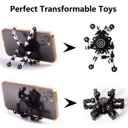 Transformable Fidget Spinners 4 Pcs for Kids and Adults Stress Relief Sensory Toys for Boys and Girls Fingertip Gyros for ADHD Autism for Kids Gifts (Fidget Toy 4pc)