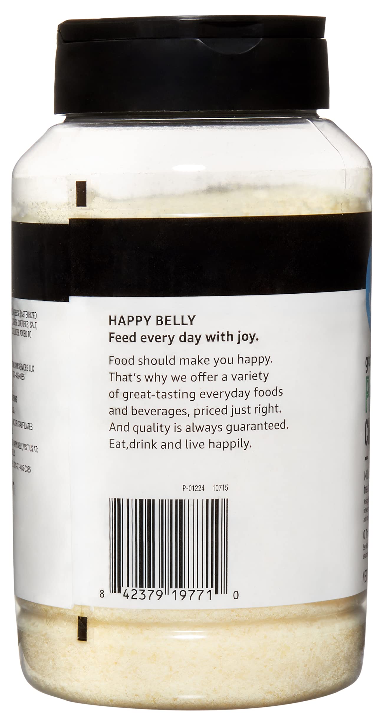 Amazon Brand - Happy Belly Grated Parmesan Cheese Shaker, 16 ounce (Pack of 1)