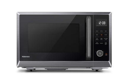 TOSHIBA EM131A5C-BS Countertop Microwave Ovens 1.2 Cu Ft, 12.4" Removable Turntable Smart Humidity Sensor 12 Auto Menus Mute Function ECO Mode Easy Clean Interior Black Color 1100W