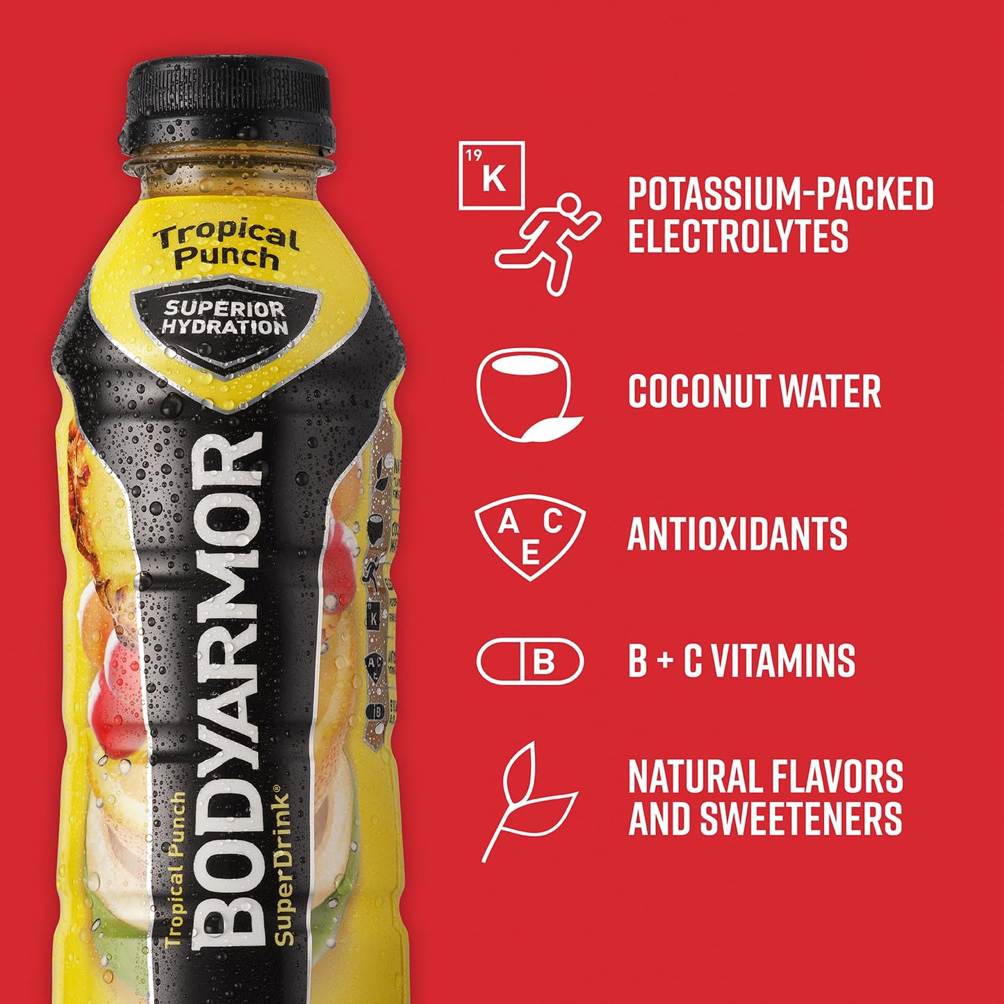 BODYARMOR Sports Drink Sports Beverage, Strawberry Banana, Coconut Water Hydration, Natural Flavors With Vitamins, Potassium-Packed Electrolytes, Perfect For Athletes, 12 Fl Oz (Pack of 8)