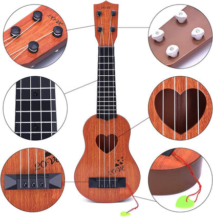 YEZI Kids Toy Classical Ukulele Guitar Musical Instrument, Brown