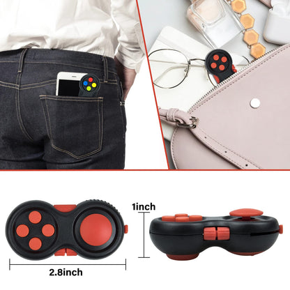 WTYCD Original Fidget Toy Game, Rubberized classical Controller Fidget Concentration Toy with 8-Fidget Functions and Lanyard - Excellent for Relieving Stress and Anxiety