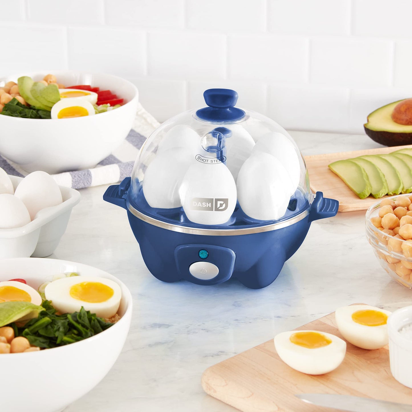 DASH Rapid Egg Cooker: 6 Egg Capacity Electric Egg Cooker for Hard Boiled Eggs, Poached Eggs, Scrambled Eggs, or Omelets with Auto Shut Off Feature - Aqua, 5.5 Inch (DEC005AQ)