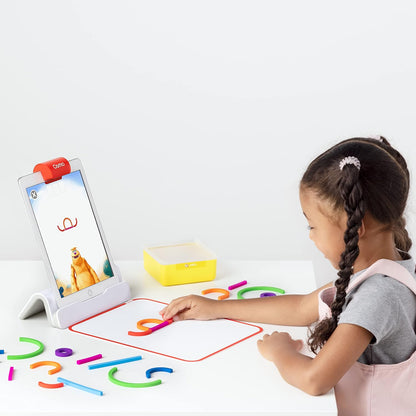 Osmo - Little Genius Starter Kit for iPad & iPhone - 4 Hands-On Learning Games - Ages 3-5 - Problem Solving, Phonics & Creativity (Osmo iPad Base Included), Multicolor