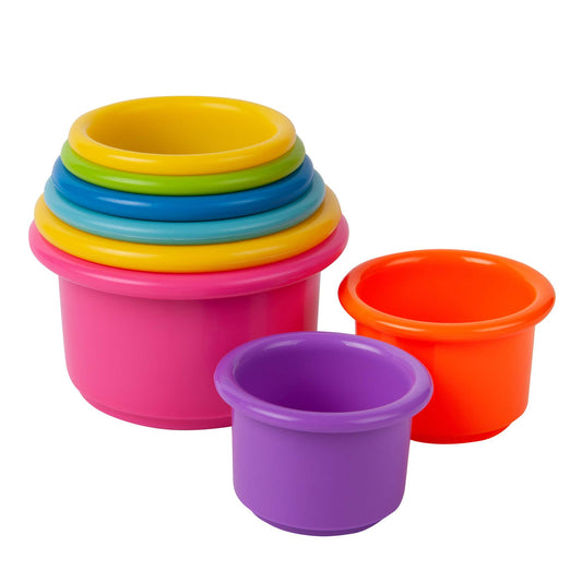 The First Years Stack & Count Stacking Cups - Colorful Baby Stacking Water Toys Set - Stackable Cups for Learning - Baby Bath Toys - Toddler Water Table Toys - 8 Count