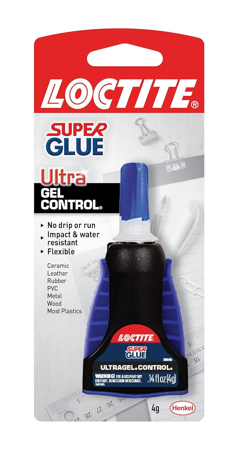 Loctite Super Glue Ultra Gel Control, Clear Superglue for Plastic, Wood, Metal, Crafts, & Repair, Cyanoacrylate Adhesive Instant Glue, Quick Dry - 0.14 fl oz Bottle, Pack of 1