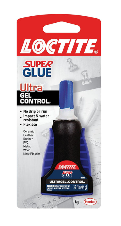 Loctite Super Glue Ultra Gel Control, Clear Superglue For Plastic, Wood, Metal, Crafts, & Repair, Adhesive Instant Glue, Quick Dry - 0.14 fl oz Bottle, Pack Of 1