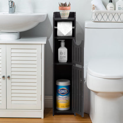 AOJEZOR Bathroom Storage Cabinet: Toilet Paper Holder Fit for Mega Roll - White