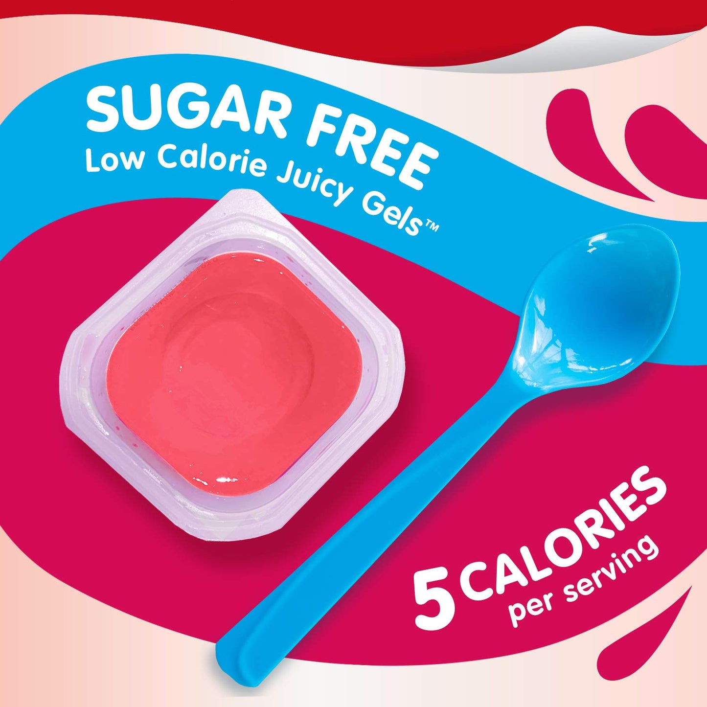 Snack Pack Sugar Free Cherry Flavored Juicy Gels, 4 Count Snack Cups