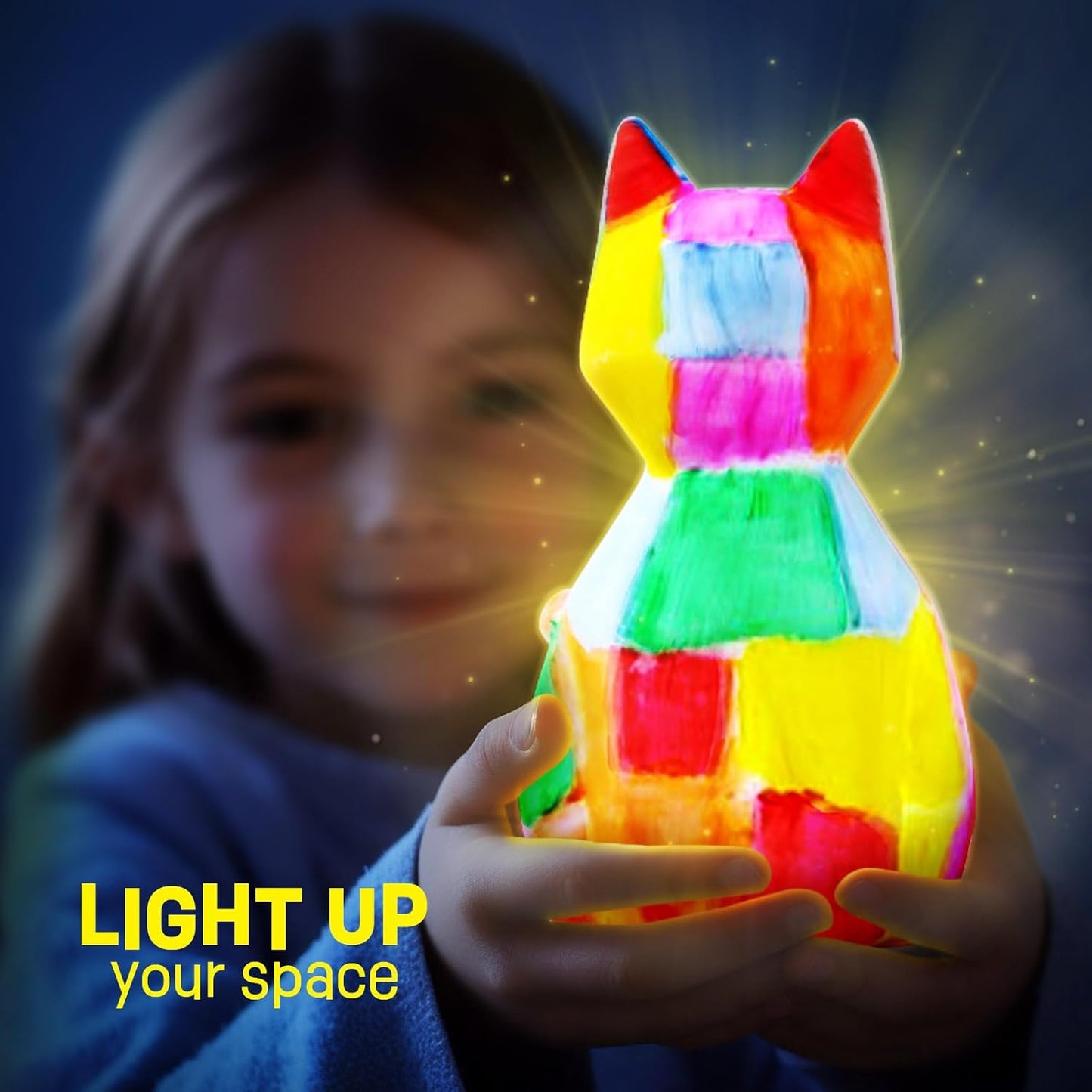 Paint Your Own Cat Lamp Kit, Art Supplies Arts & Crafts Kit, Painting kit for Kids 6-12, Arts and Crafts for Kids Ages 8-12, Toys Girls Boy Birthday Christmas Gift Ages 3 4 5 6 7 8 9 10 11 12+