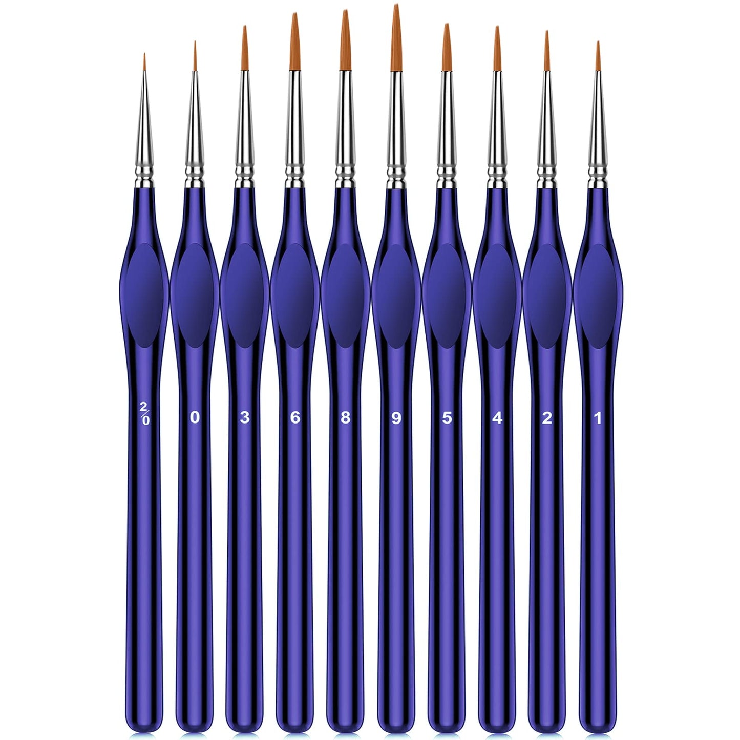 10Pcs Micro Paint Brushes Set with Triangular Handles - For Acrylic, Watercolor, Crafts, Models