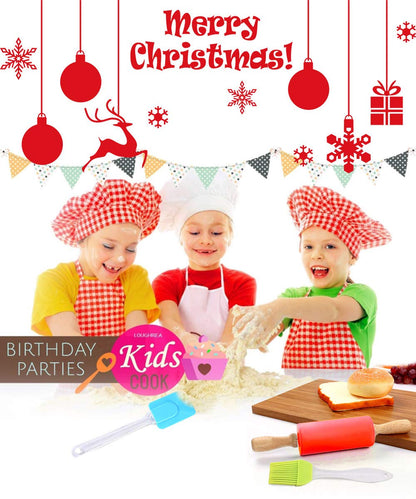 Kids Knife Set for Real Cooking Toddler Kitchen Tools Include 4 Serrated Edges Plastic Safe Knives,Crinkle Cutter Y Peeler Cutting Boards Wood Kids Knife, Kitchen Gloves, Fruit Forks and Dough Cutters