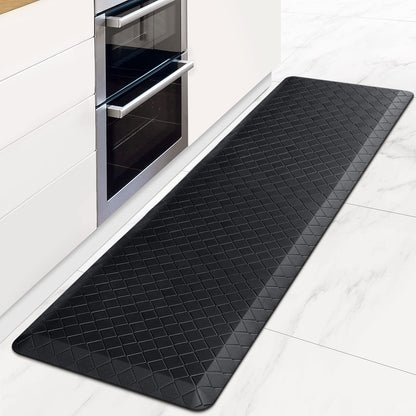 HappyTrends Floor Mat Cushioned Anti-Fatigue ,17.3"x28",Thick Waterproof Non-Slip Mats and Rugs Heavy Duty Ergonomic Comfort Rug for Kitchen,Floor,Office,Sink,Laundry,Black