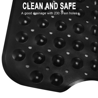 YINENN Bath Tub Shower Safety Mat 40 x 16 Inch Non-Slip and Extra Large, Bathtub Mat with Suction Cups, Machine Washable Bathroom Mats with Drain Holes, Clear