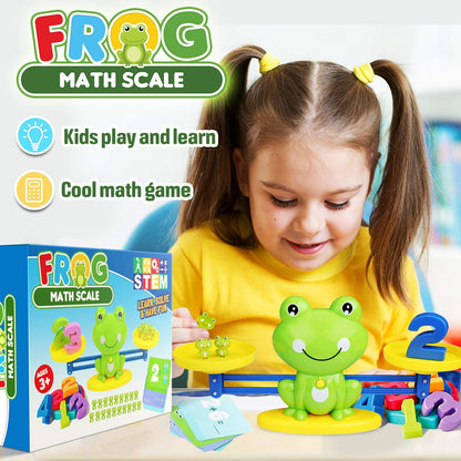 CozyBomB™ Homeschool Kindergarten Balance Board Game - Preschool Activities Math Learning Stem Montessori Cool Toys Educational with Frog Scale Cards Balancing Numbers for Kids Ages 3 4 5 6 Year Old