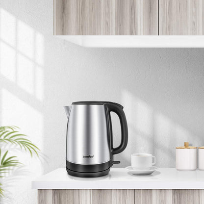 COMFEE' Stainless Steel Electric Kettle, 1.7 Liter Tea Kettle Electric & Hot Water Kettle, 1500W Fast Boil with LED Light, Auto Shut-Off and Boil-Dry Protection