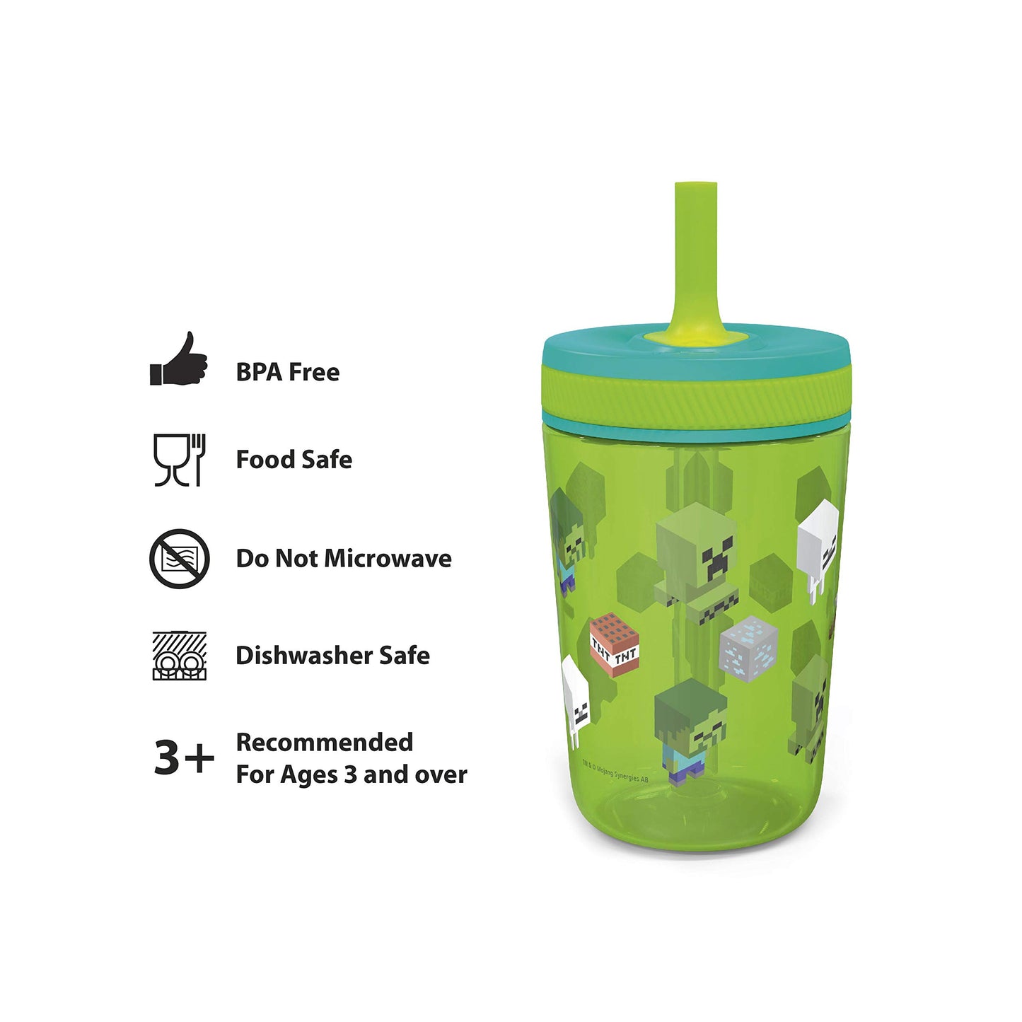 Zak Designs 15oz Bluey Kelso Tumbler Set, BPA-Free Leak-Proof Screw-On Lid with Straw Made of Durable Plastic and Silicone, Perfect Bundle for Kids, 2 Count (Pack of 1)