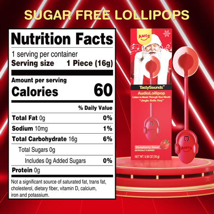 Music Lollipop Suckers,AMOS Audio Lollipop Sugar Free, Singing Lollipop Individually Wrapped, Novelty Gift for Mothers Day (Blueberry, Pack of 1)